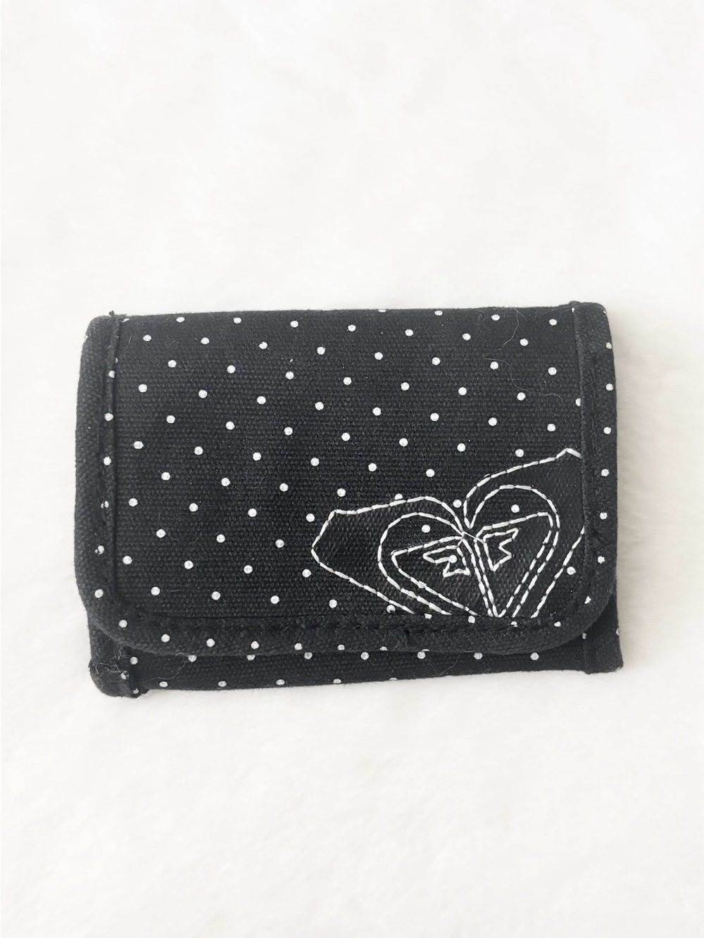Vintage Y2K Roxy Black with White Polka Dots Wallet